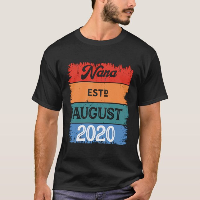 Camiseta Nana Em Agosto De 2020 Orgulhosa Grabdna Melhor Mã (Frente)