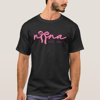 Camiseta Nana Est 2025 Groovy Pink Coquette Arco Happy Moth