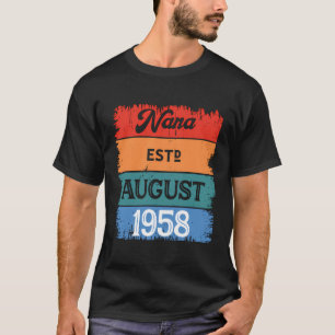 Camiseta Nana Est August 1958 Orgulhosa Grabdna Melhor Mãe