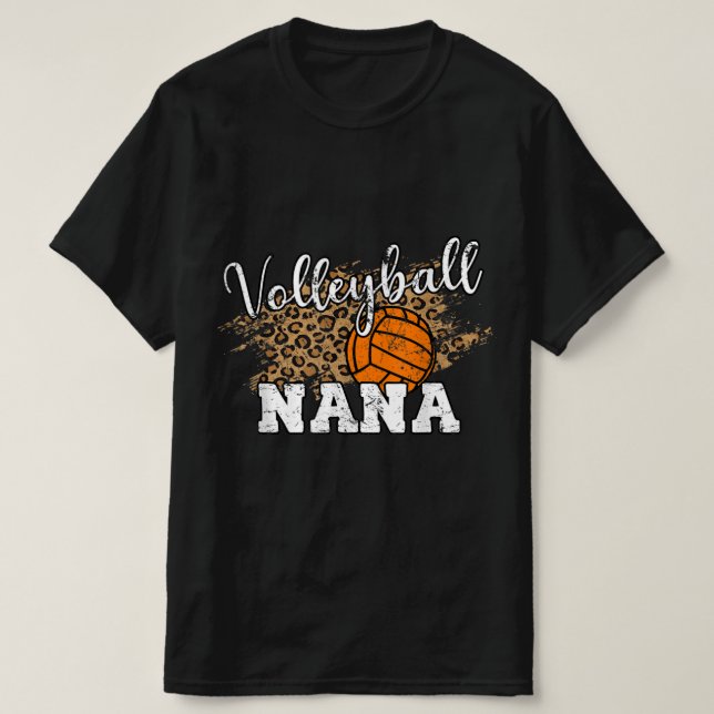 Camiseta Nana Leopard Diversão de Voleibol (Frente do Design)