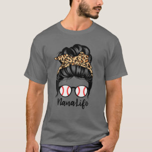 Camiseta Nana Life Messy Bun Hair Jogador De Beisebol Engra