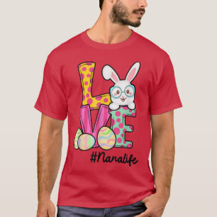 Camiseta Nana Life Páscoa Gnome Bunny Amor Páscoa Engraçada