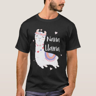 Camiseta Nana Llama Fofa Avó Amante de Lhamas Para Mulheres