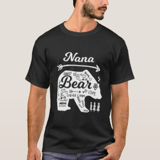 Camiseta Nana Palavras de Amor Urso Com Doodle Avó