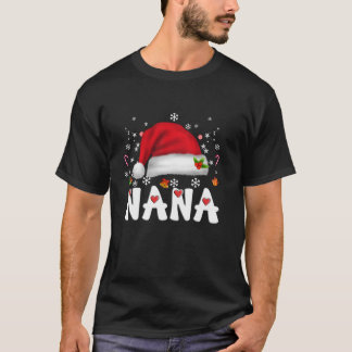 Camiseta Nana Papai noel Família de Natal Correspondendo Pi
