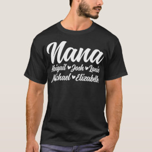 Camiseta Nana Personalizada Com Nomes De Netos Presente Par