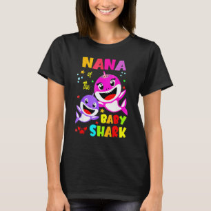 Camiseta Nana Shark Birthday Nana Shark Family Da Mãe da Fa