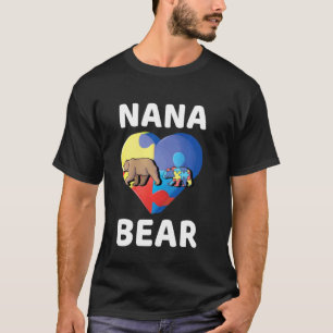 Camiseta Nana Urso Mundo Conscientização do Autismo Família