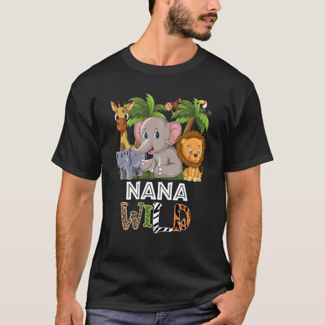 Camiseta Nana Wild Zoo Theme Birthday Safari Jungle Matchin (Frente)