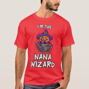 Camiseta Nana Wizard Halloween Correspondendo Figurino Fami