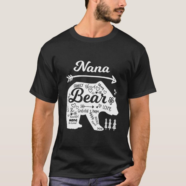 Camiseta Nana Words Of Love Bear With Doodle S Grandma (Frente)