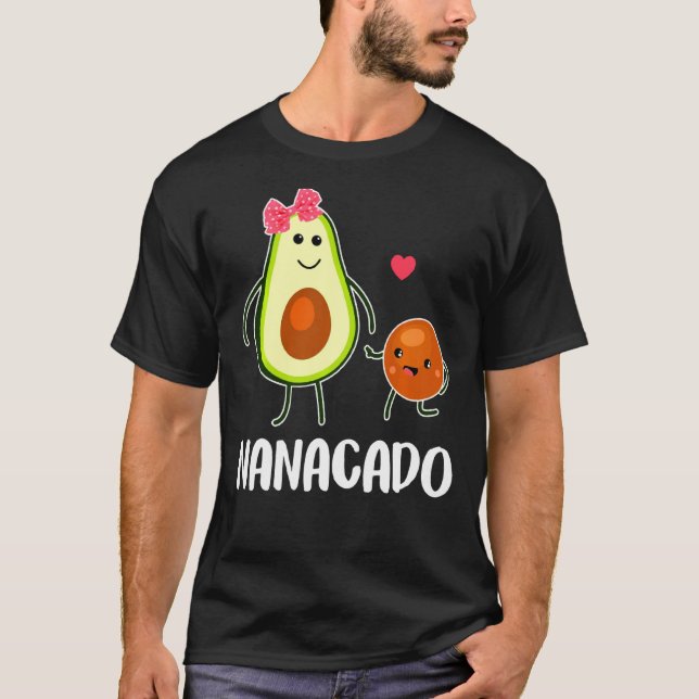 Camiseta Nanacado Cute Avocado Grávida Mãe Mulheres (Frente)