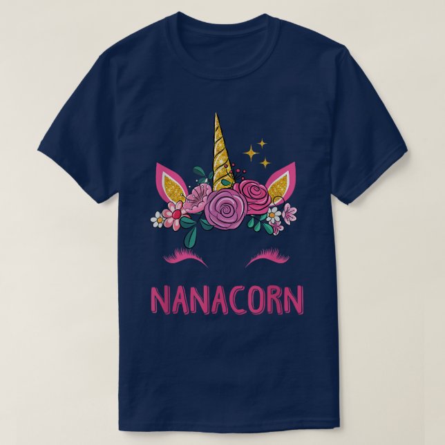 Camiseta Nanacorn Nana Unicorn Avó Crianças Mãe D (Frente do Design)