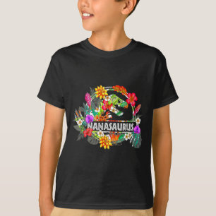 Camiseta Nanasaurus avó dinossauro t rex flor da mãe