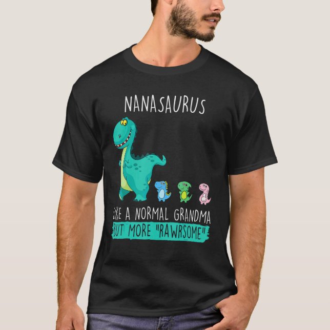 Camiseta Nanasaurus Rawrsome Rex Dinosaur Nana Avó Moth (Frente)