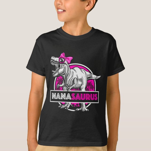 Camiseta Nanasaurus T-rex Matching Funny Grandma Saurus Din (Frente)