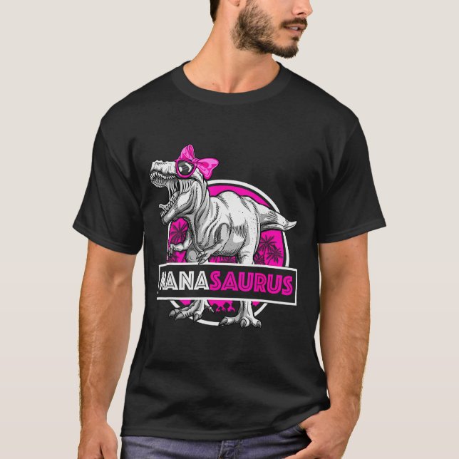 Camiseta Nanasaurus T-rex Matching Funny Grandma Saurus Din (Frente)