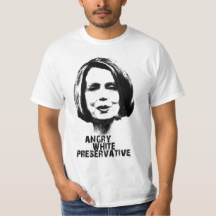 Camiseta Nancy Pelosi: Preservatve branco irritado
