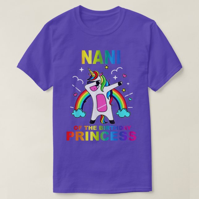 Camiseta Nani, da Princesa de Aniversário, Dabbing Unicorn (Frente do Design)