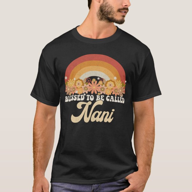 Camiseta Nani Dia de as mães Abençoado Por Ser Chamado Nani (Frente)