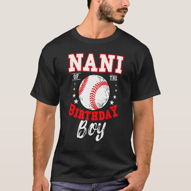 Camiseta Nani Do Aniversário Boy Baseball Theme Bday Celeb (Frente)