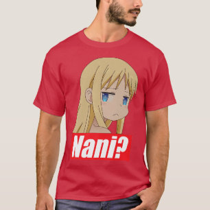 Camiseta Nani Face De Animação De Cabelo Blonde Nani Questi