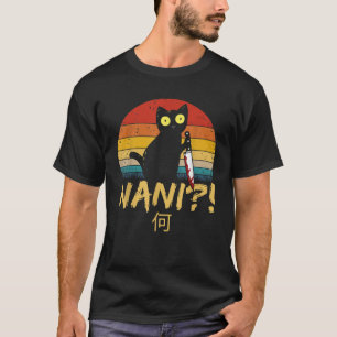 Camiseta Nani What Vintage Black Cat Omae Wa Meme Kitten Gi