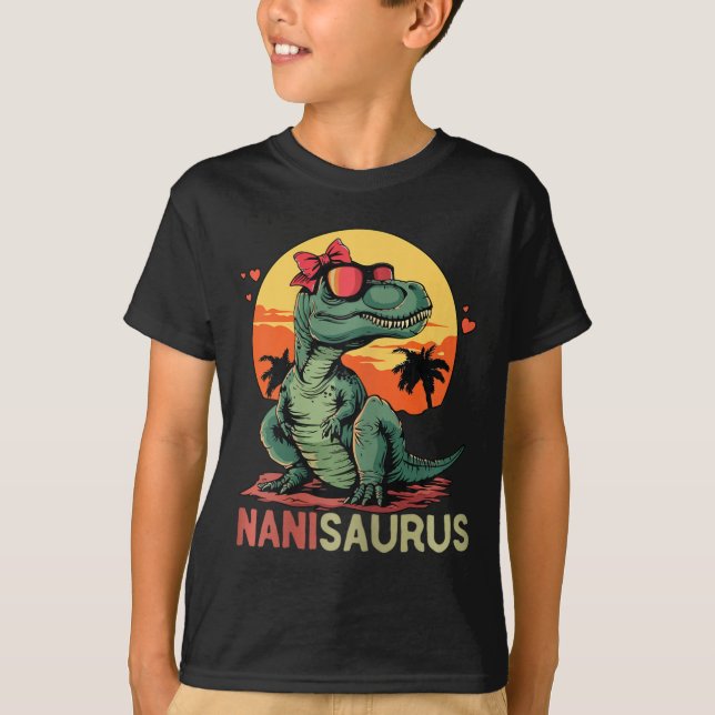 Camiseta Nanisaurus Dino Dinosaur Nani-saurus T-rex Mãe (Frente)