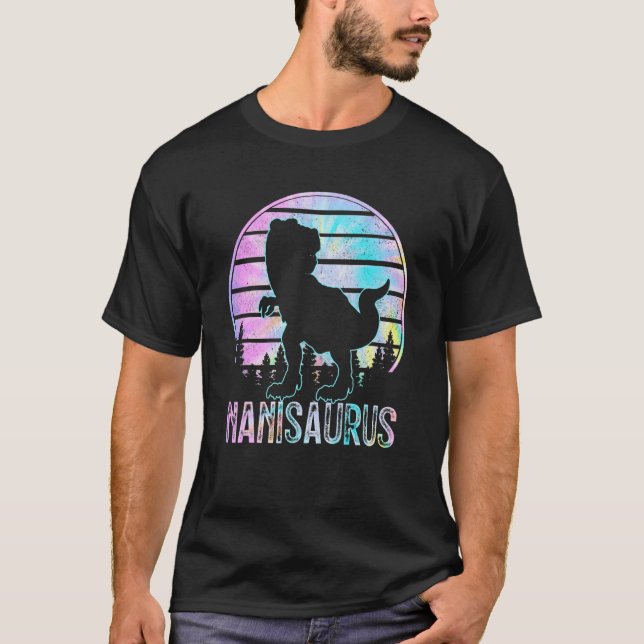 Camiseta Nanisaurus Rex Dinosaur Nani Saurus Tye Die Matchi (Frente)