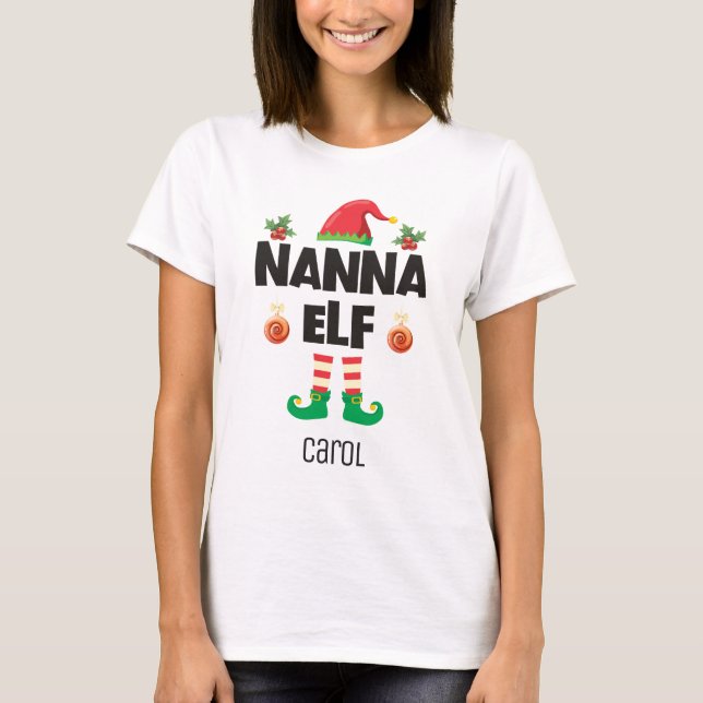 Camiseta Nanna elf da família que corresponde ao nome da ro (Frente)