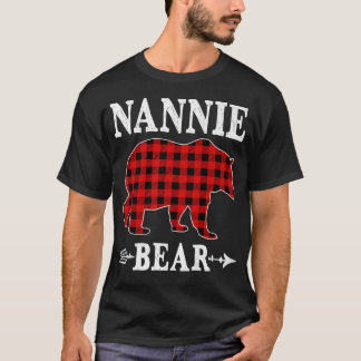 Camiseta Nannie Bear Christmas Pajama Red Xadrez Buffalo Fa