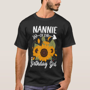Camiseta Nannie Of The Birthday Girl Sunflower Party Family
