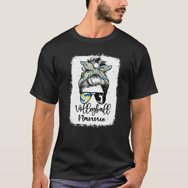 Camiseta Nannie Vintage Leopard Messy Bun Bleach (Frente)