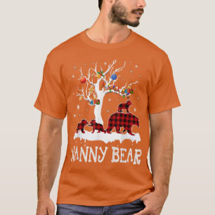 Camiseta Nanny Bear Christmas Pajama Red Xadrez Buffalo Fam