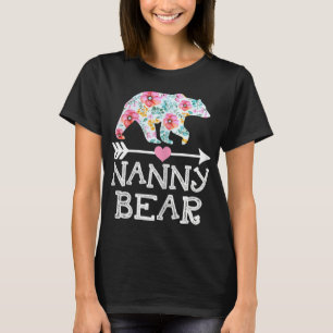 Camiseta Nanny Bear Mãe Avó Floral Dia de as mães C