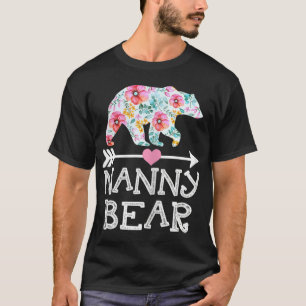Camiseta Nanny Bear Mãe Avó Floral Dia de as mães C