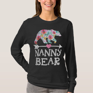 Camiseta Nanny Bear Mãe Avó Floral Dia de as mães C