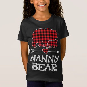 Camiseta Nanny Bear Natal Xmas Pajama Red Xadrez Buffalo