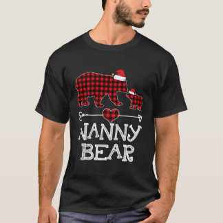 Camiseta Nanny Bear Pajama Red Xadrez Buffalo Family Gift F