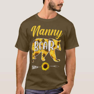 Camiseta Nanny Bear Sunflower Mãe Família Pai