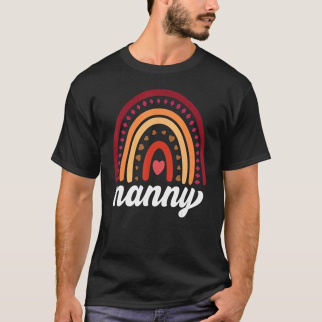 Camiseta Nanny  Boho Rainbow Back To School Grandma Appreci (Frente)