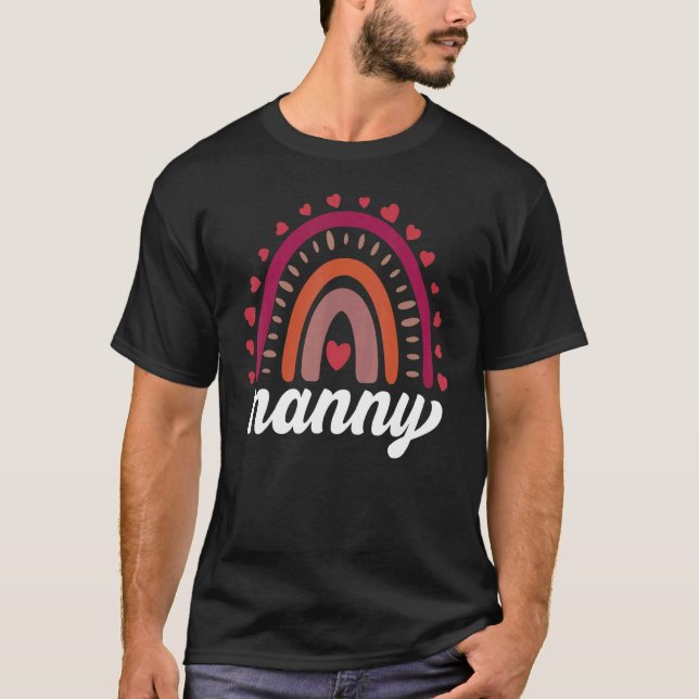 Camiseta Nanny  Boho Rainbow Back To School Grandma Appreci (Frente)