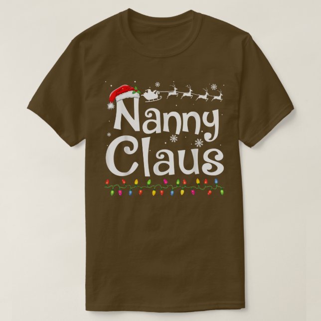 Camiseta Nanny Claus Engraçado Vovó Papais noeis Pijamas Na (Frente do Design)