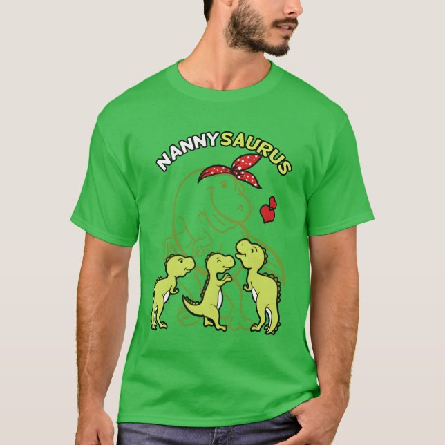 Camiseta Nannysaurus Nannyranyrannosaurus Dinosaur (Frente)