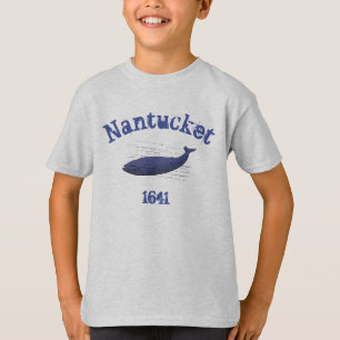 Camiseta Nantucket, baleia, 1641 t-shirt para rapazes 2