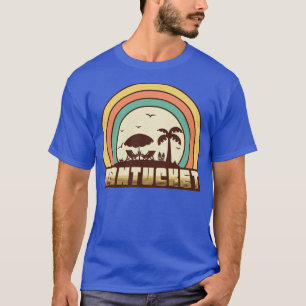 Camiseta Nantucket Beach Retro Sunset Estilo