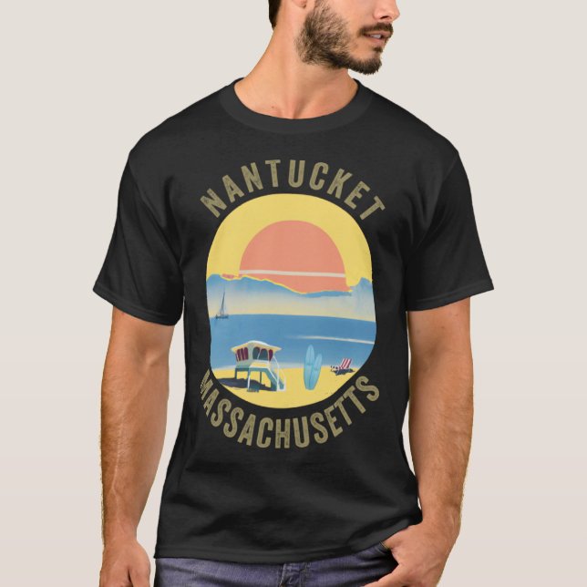 Camiseta Nantucket Souvenir Apparel  Retro Vintage Nantucke (Frente)