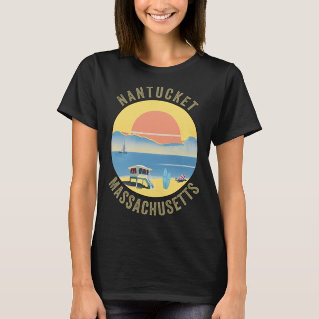 Camiseta Nantucket Souvenir Apparel  Retro Vintage Nantucke (Frente)