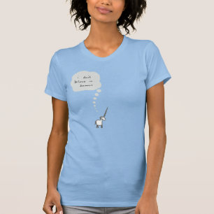 Camiseta Não acredito em humanos, Unicórnio.