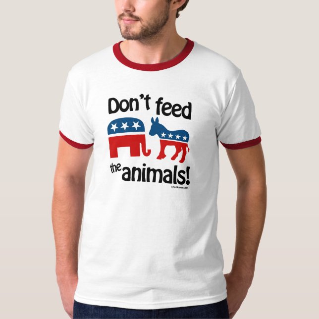 Camiseta Não alimente os animais - (Frente)